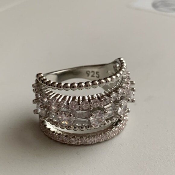 NEW 925 Sterling Silver Diamond Multi Band Ring - Picture 6 of 6